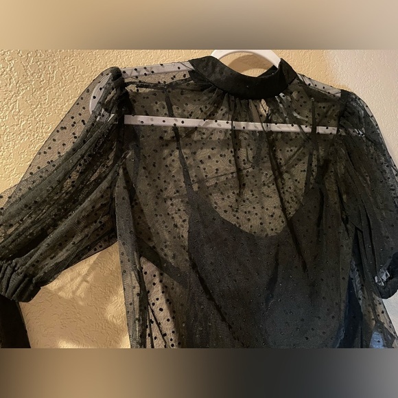 Anthropologie Black Sheer Blouse - Picture 2 of 6